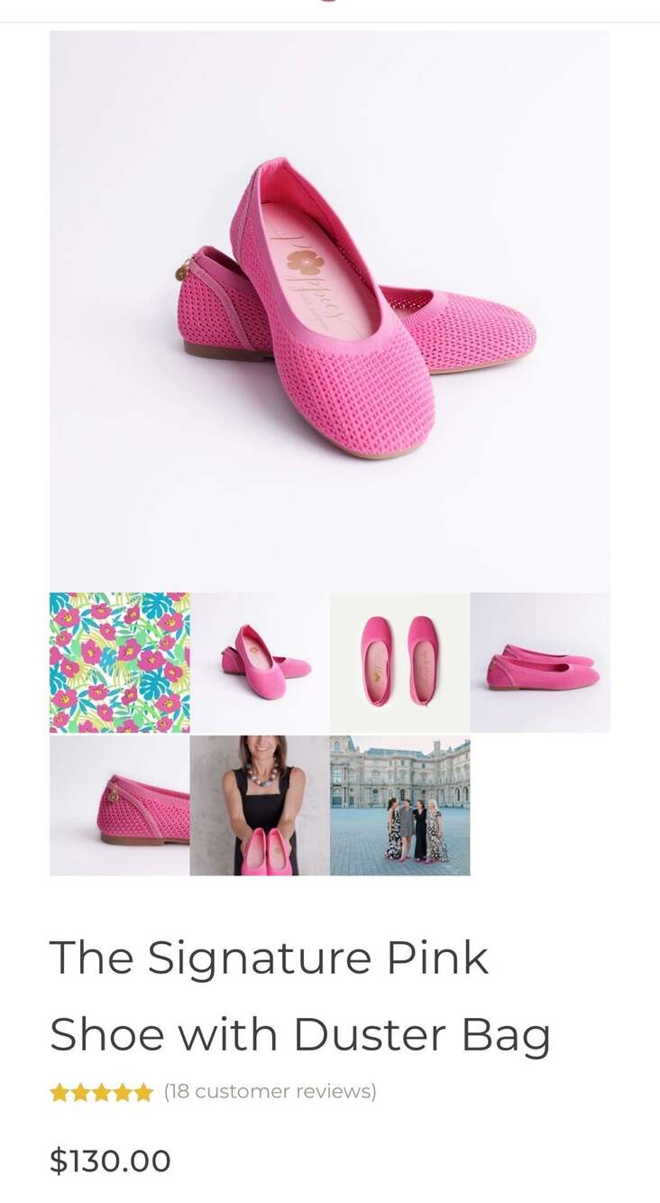 Poppies with Purpose The Signature Pink Shoe Knitted Ballet Flats 11 - Picture 11 of 11